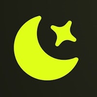 a yellow crescent and star on a black background